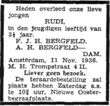 1936 Overlijden Rudolf Felix Bergfeld [1933 - 1936].